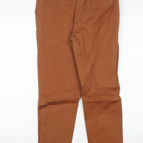 NEXT Womens Brown  Cotton Trousers  Size 8 L25 in Regular