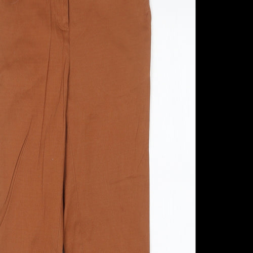 NEXT Womens Brown  Cotton Trousers  Size 8 L25 in Regular