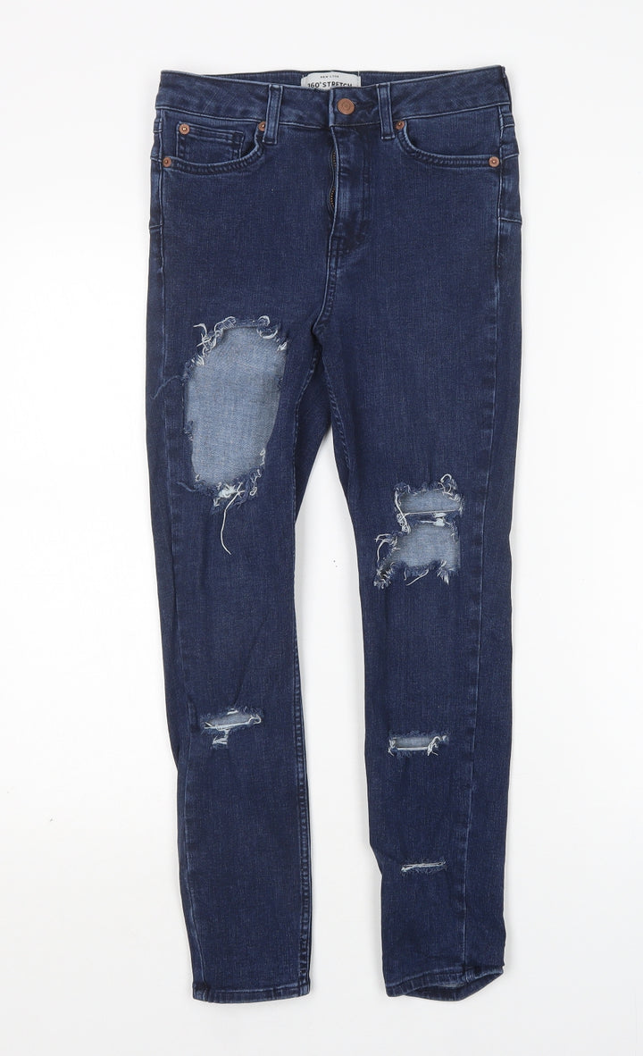 New Look Womens Blue Cotton Skinny Jeans Size 8 L25 in Regular