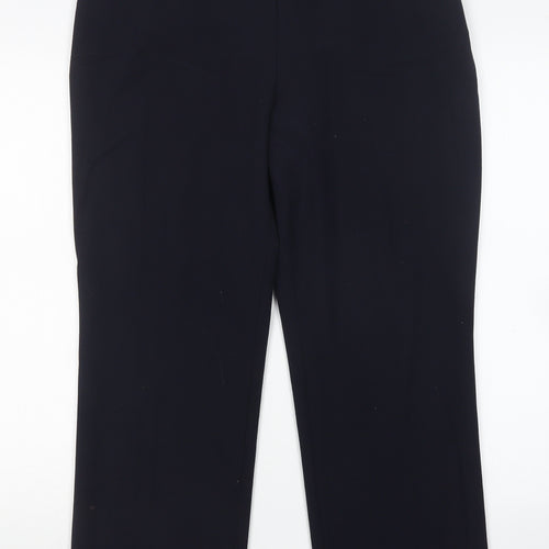 M&S Womens Blue  Polyester Trousers  Size 14 L27 in Regular