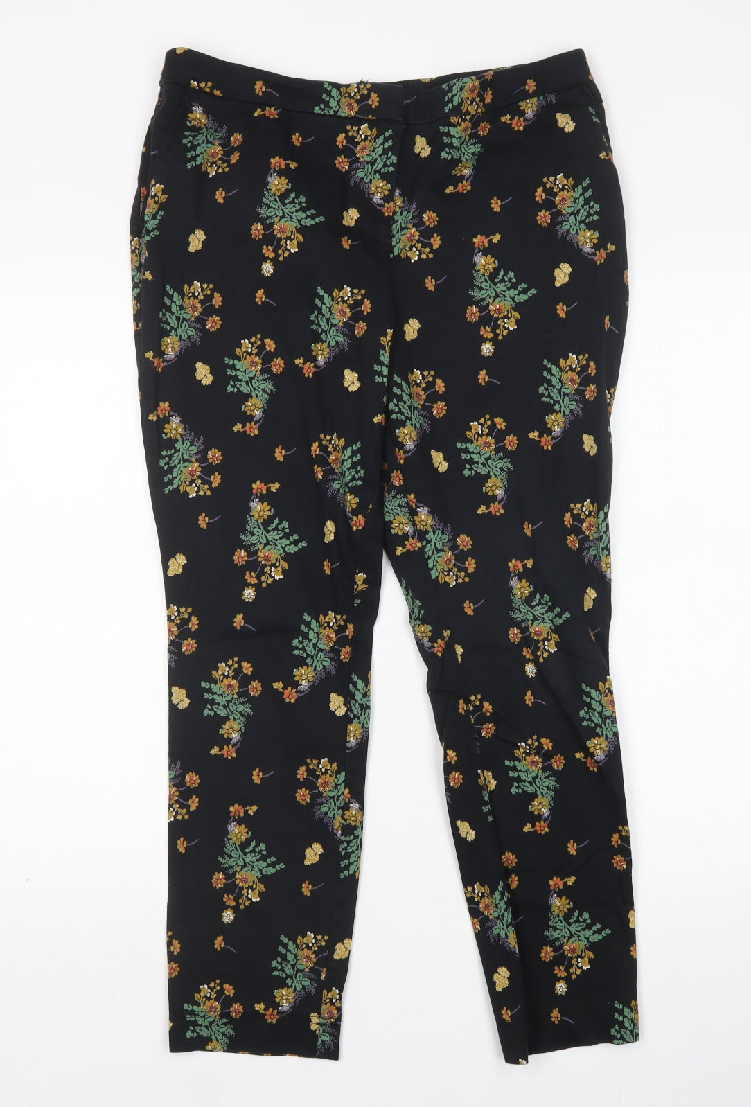 George Womens Multicoloured Floral Cotton Trousers  Size 14 L27 in Regular
