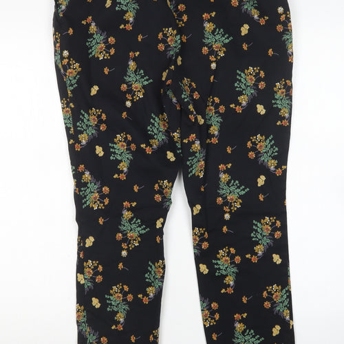 George Womens Multicoloured Floral Cotton Trousers  Size 14 L27 in Regular