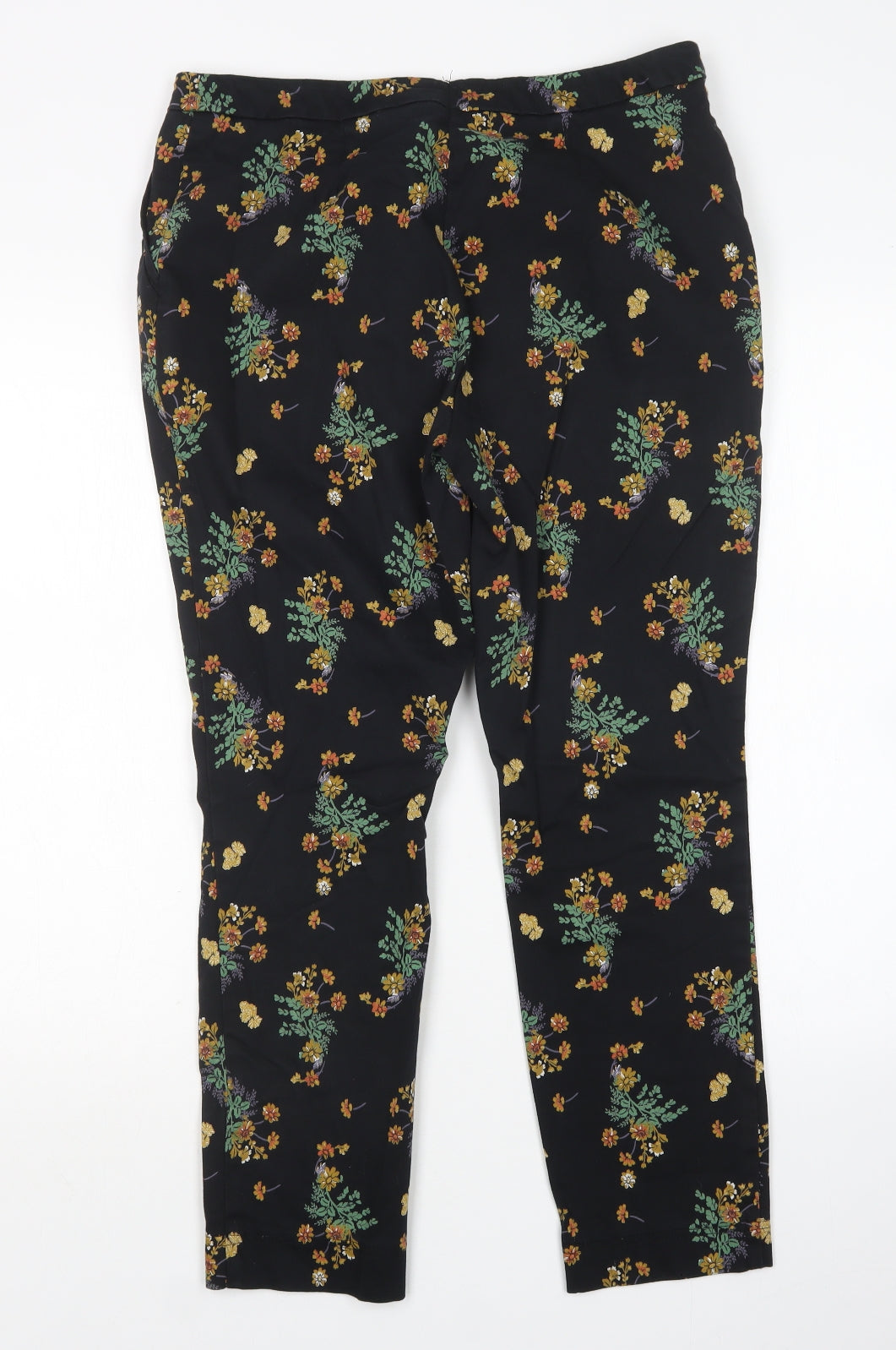 George Womens Multicoloured Floral Cotton Trousers  Size 14 L27 in Regular