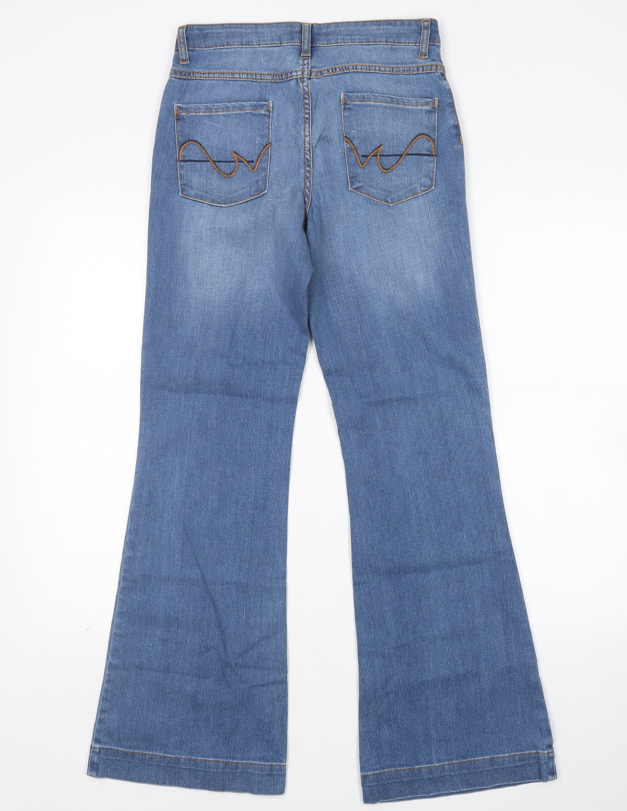 La Redoute Womens Blue  Cotton Bootcut Jeans Size 10 L31 in Regular