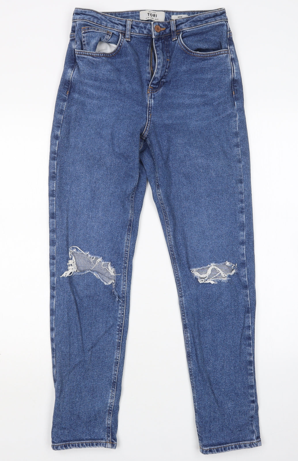New Look Womens Blue  Cotton Mom Jeans Size 10 L30 in Regular