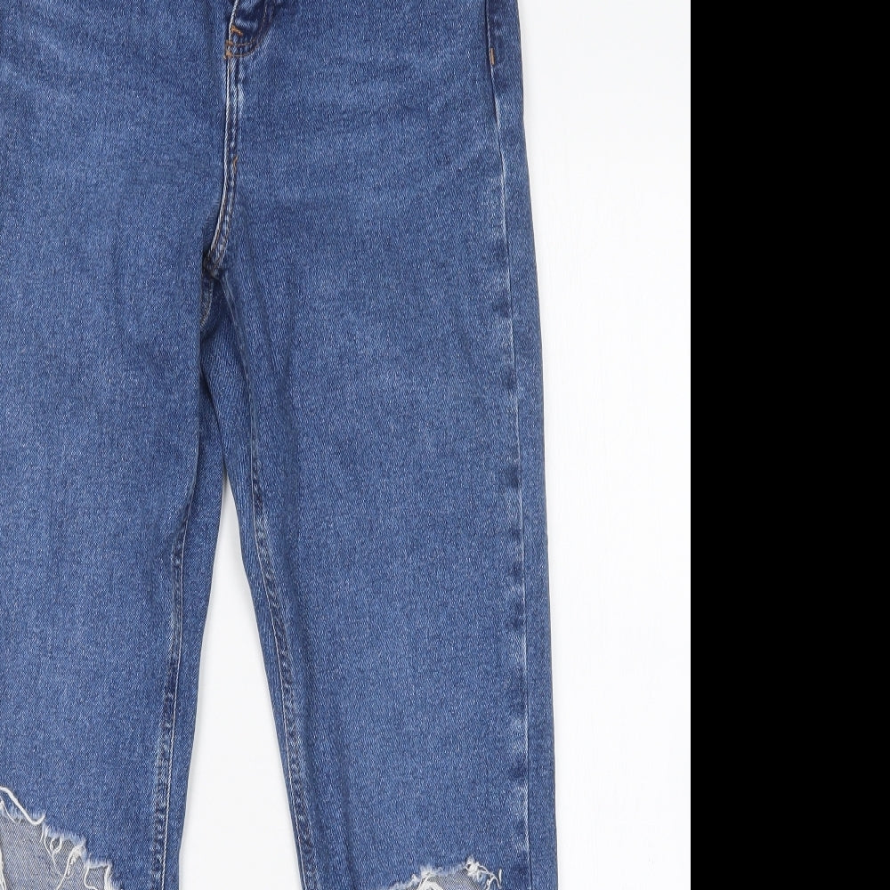 New Look Womens Blue  Cotton Mom Jeans Size 10 L30 in Regular