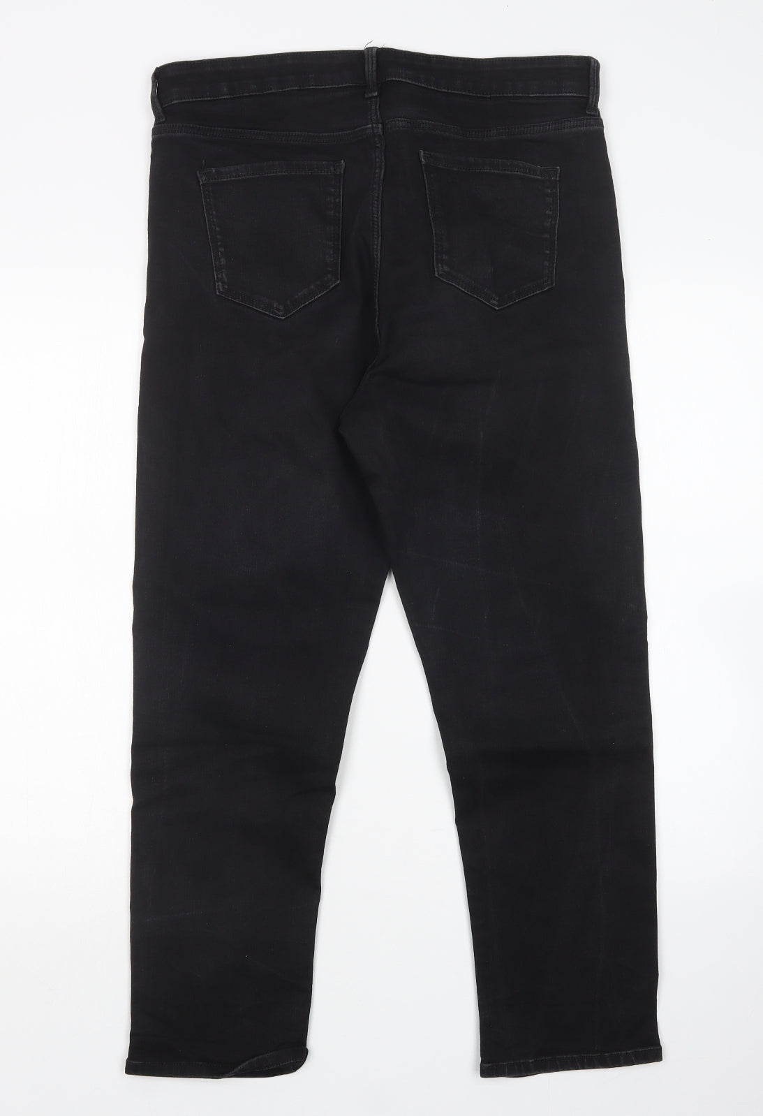 Preworn Womens Black   Straight Jeans Size 14 L27 in Regular