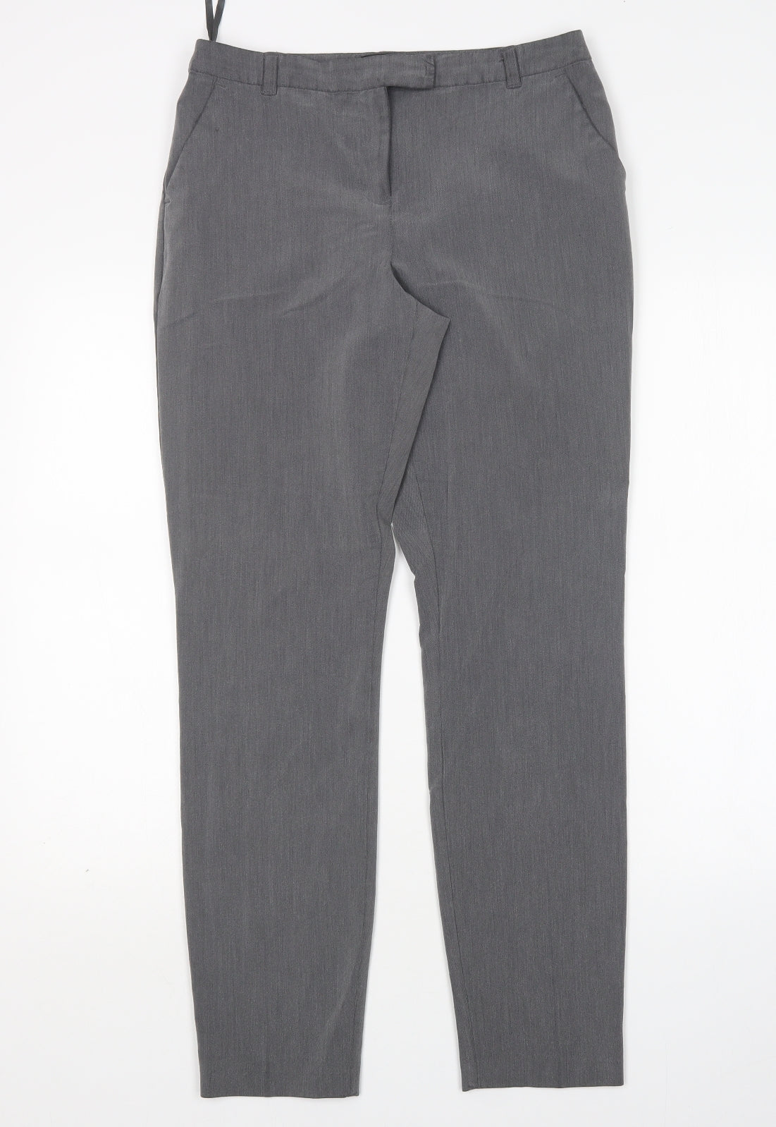 Topshop Womens Grey  Polyester Trousers  Size 10 L30 in Regular