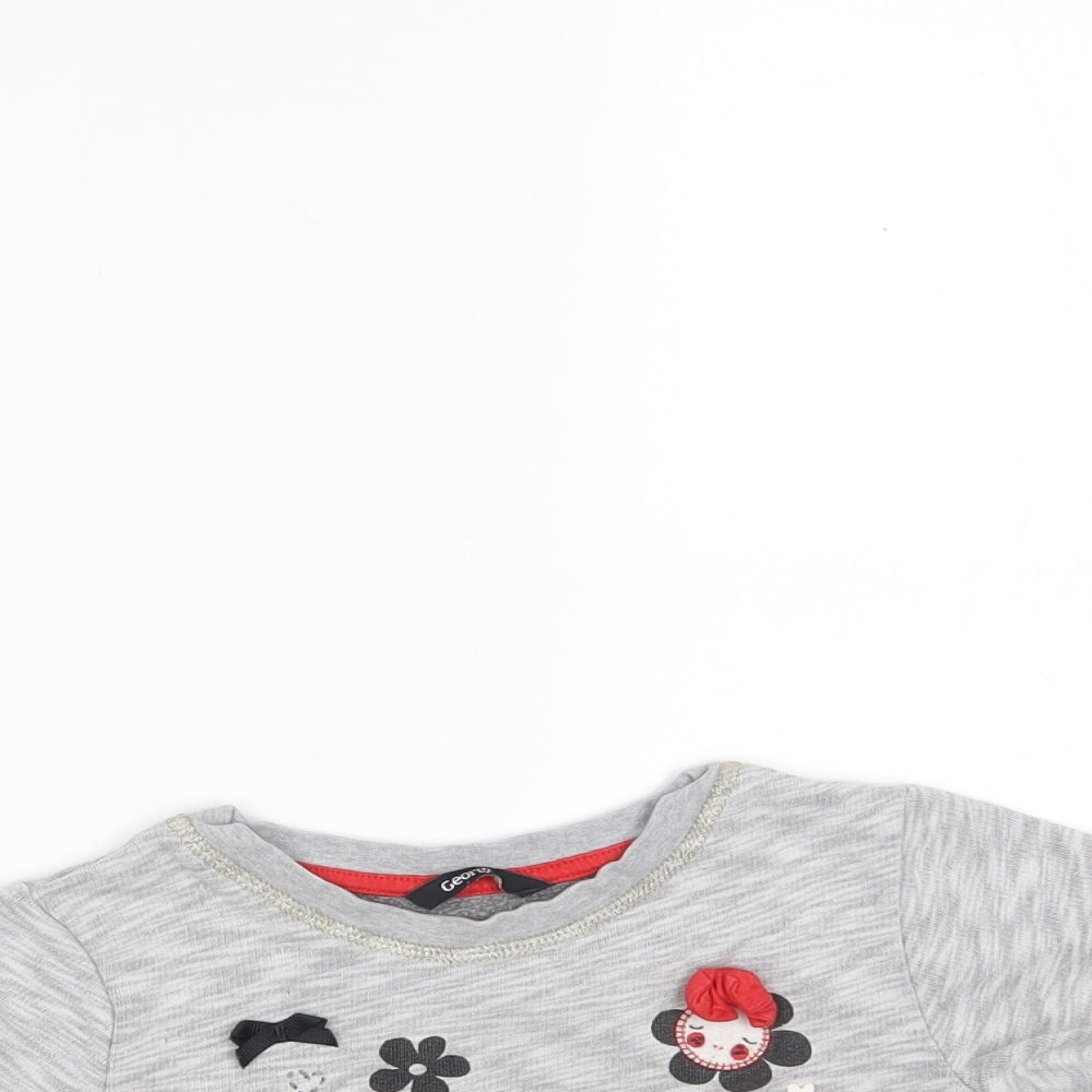 George Girls Grey  Cotton Pullover Sweatshirt Size 3-4 Years   - Minnie Mouse