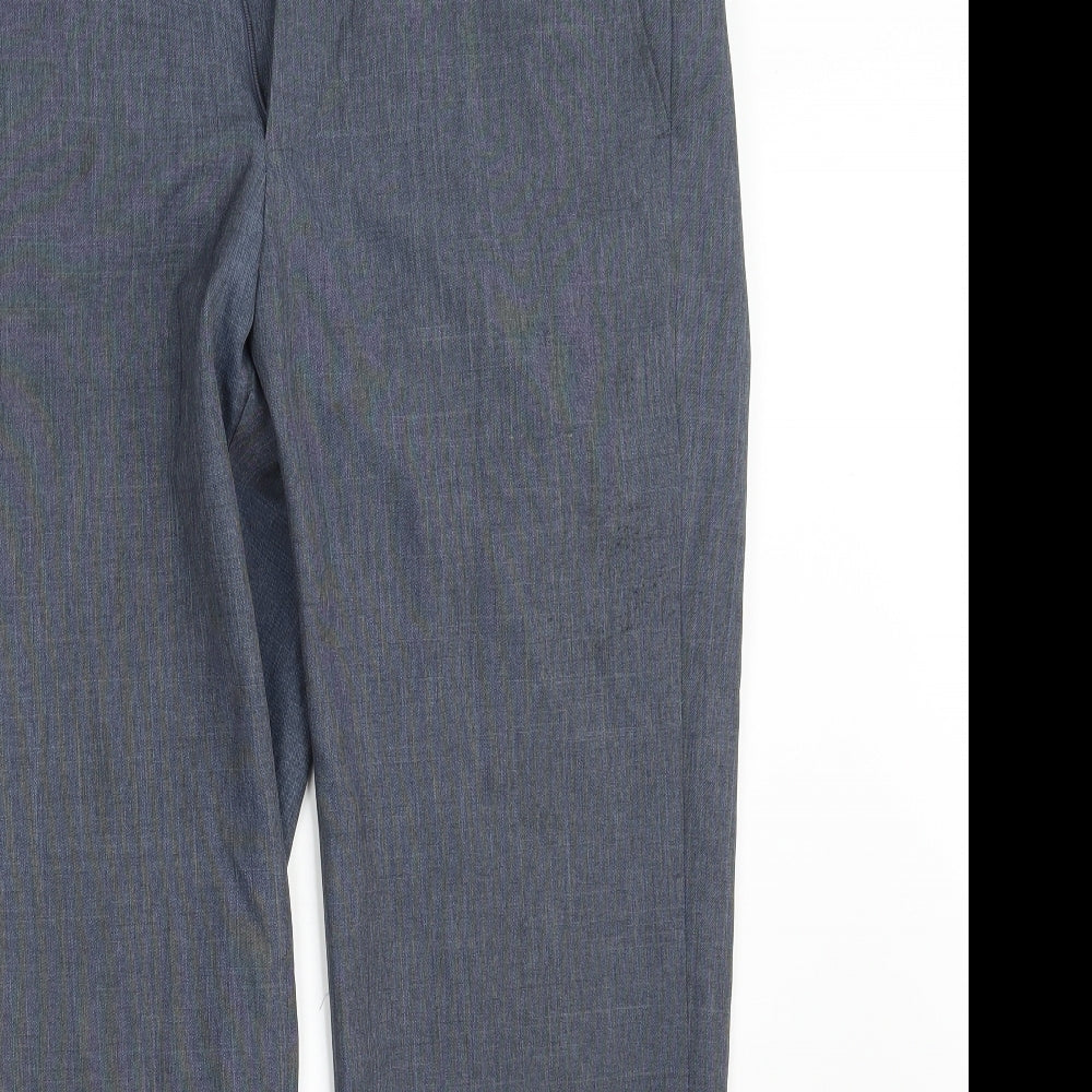 M&S Mens Blue  Polyester Trousers  Size 34 in L31 in Regular Zip