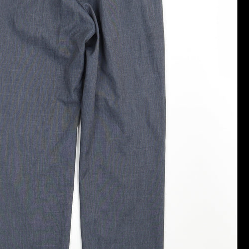 M&S Mens Blue  Polyester Trousers  Size 34 in L31 in Regular Zip