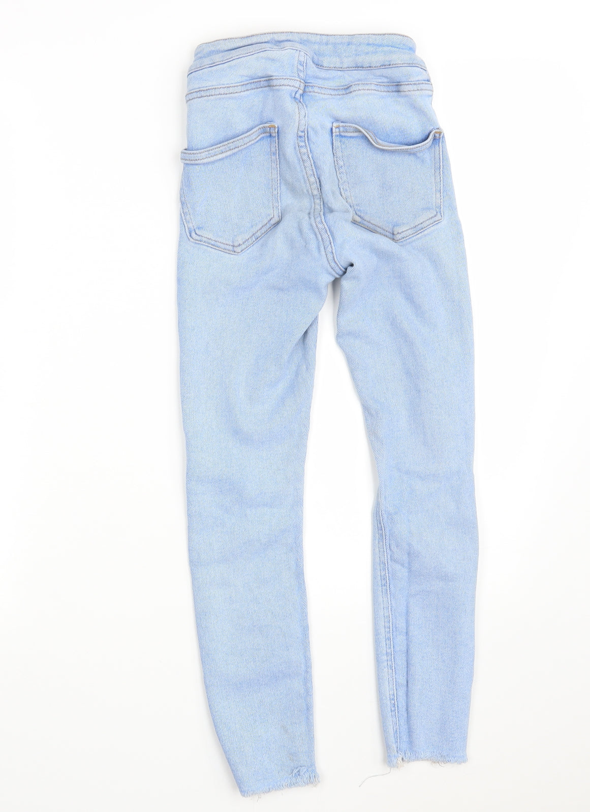 New Look Girls Blue  Cotton Skinny Jeans Size 11 Years L23 in Slim Zip - Distressed