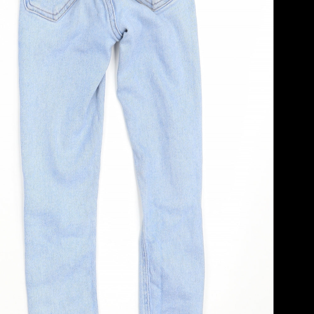 New Look Girls Blue  Cotton Skinny Jeans Size 11 Years L23 in Slim Zip - Distressed