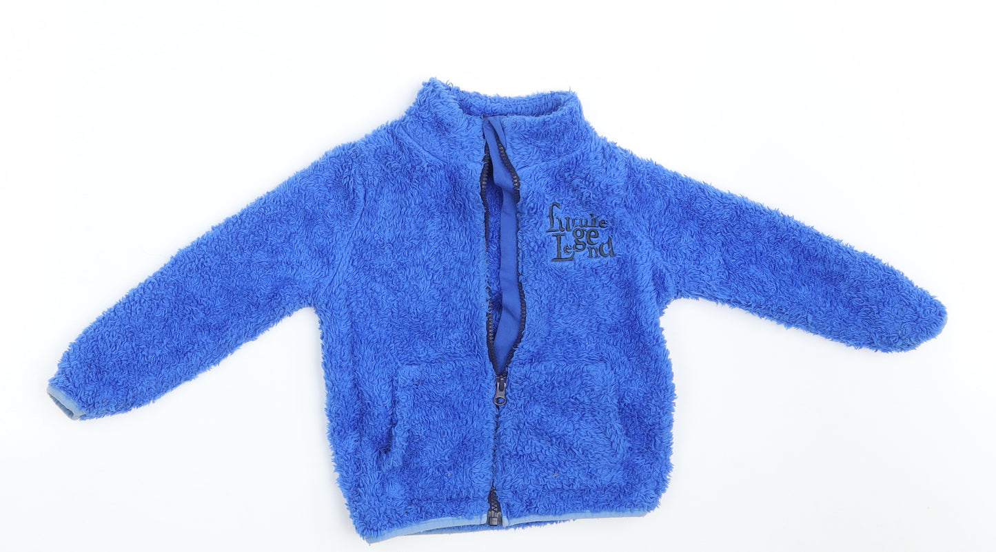 Lupilu Girls Blue Round Neck  100% Polyester Full Zip Jumper Size 2-3 Years  Zip