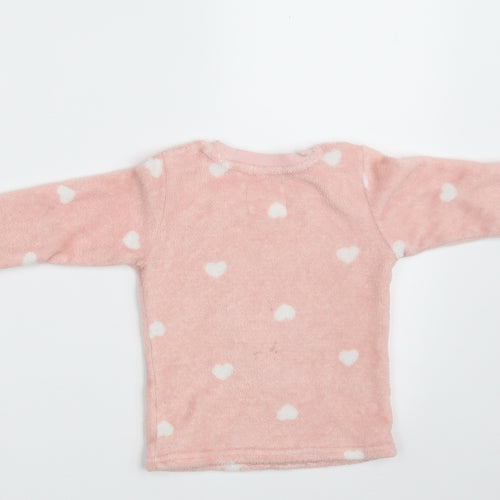 F&F Girls Pink Round Neck Animal Print 100% Polyester Pullover Jumper Size 2-3 Years   - Sleep Wear