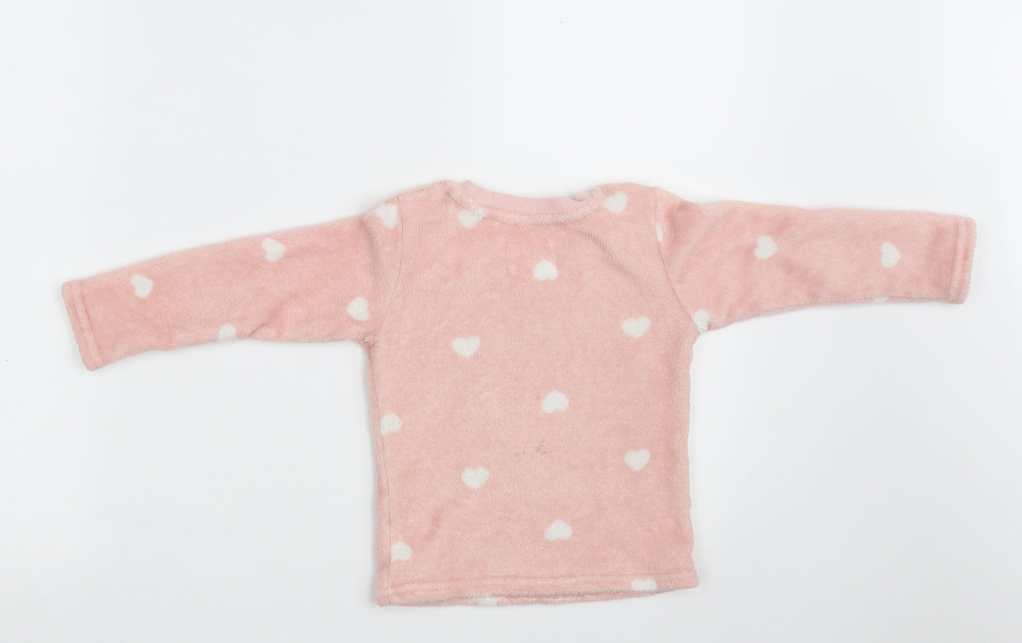 F&F Girls Pink Round Neck Animal Print 100% Polyester Pullover Jumper Size 2-3 Years   - Sleep Wear