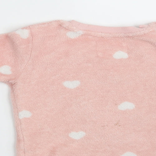 F&F Girls Pink Round Neck Animal Print 100% Polyester Pullover Jumper Size 2-3 Years   - Sleep Wear