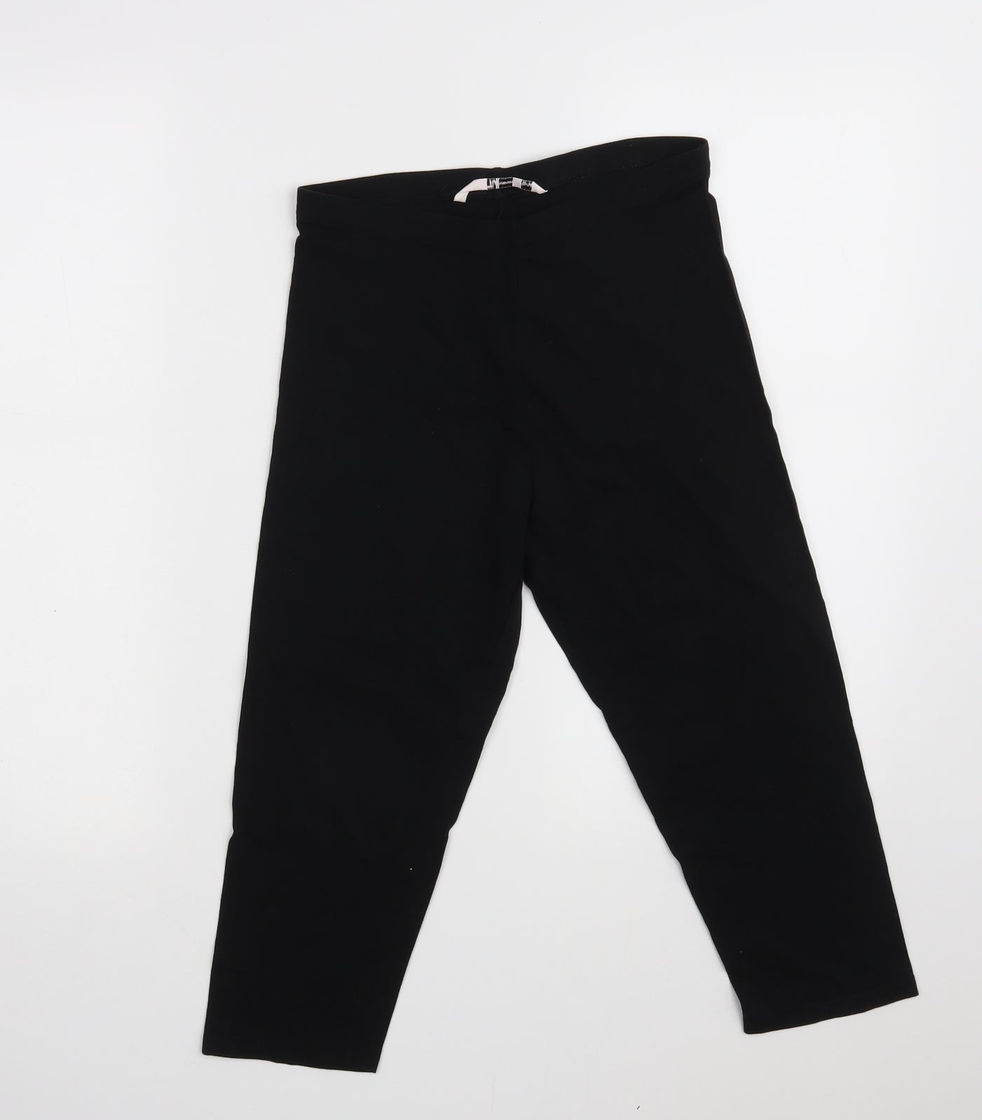 TU Womens Black  Cotton Cropped Leggings Size 12    - Inside Leg 18 Inches