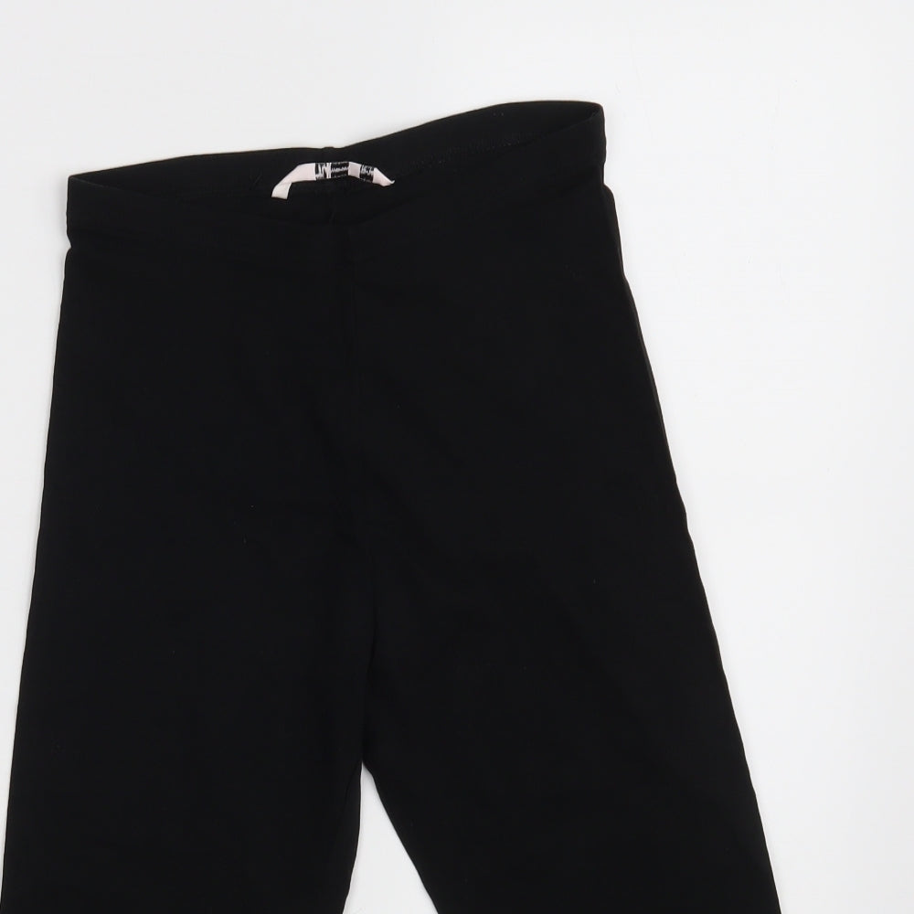 TU Womens Black  Cotton Cropped Leggings Size 12    - Inside Leg 18 Inches
