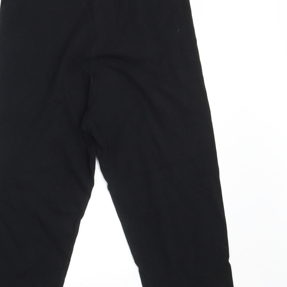 TU Womens Black  Cotton Cropped Leggings Size 12    - Inside Leg 18 Inches