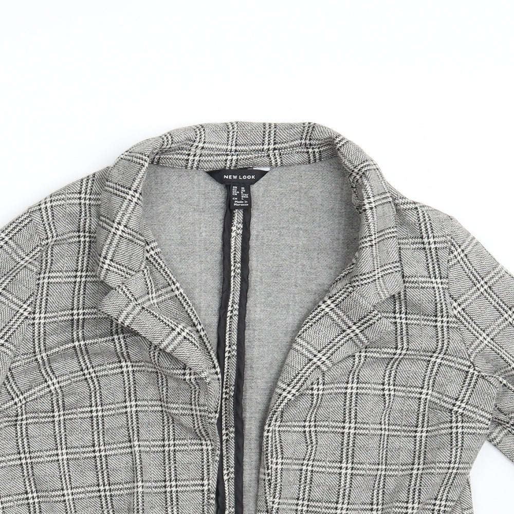 New Look Womens Grey Check  Jacket Blazer Size 10