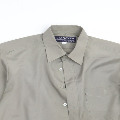 Hanover Mens Beige  Polyester  Button-Up One Size Collared Button