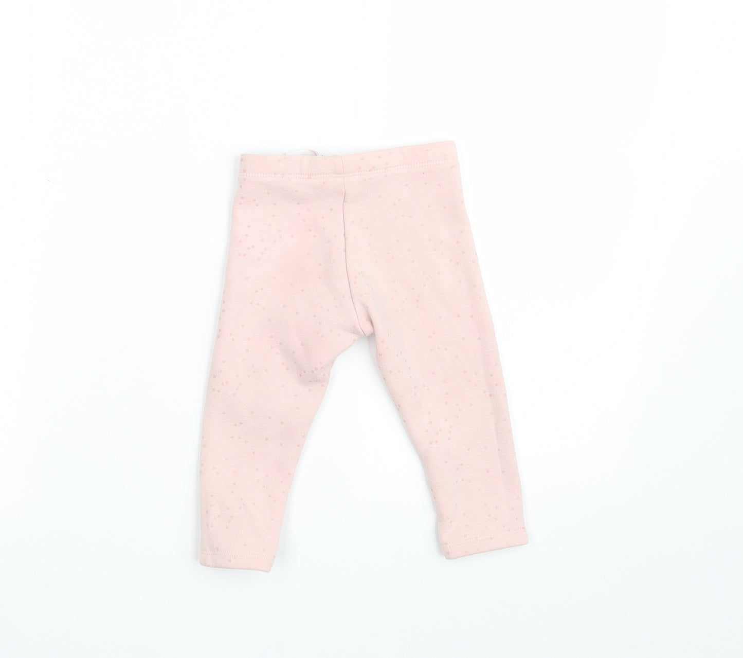 F&F Girls Pink Polka Dot Polyester Jogger Leggings Size 12-18 Months   - Waist 16in; Inside  leg 10in