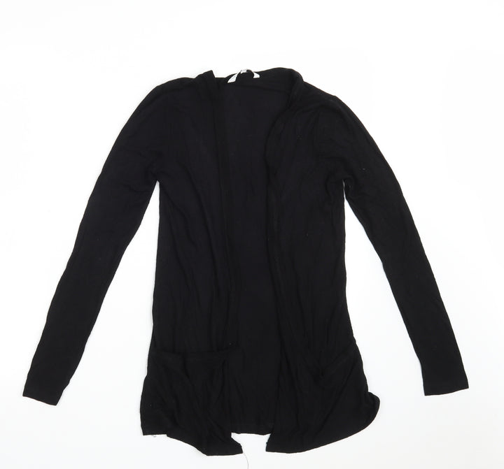 New Look Womens Black V-Neck  Viscose Wrap Jumper Size 8