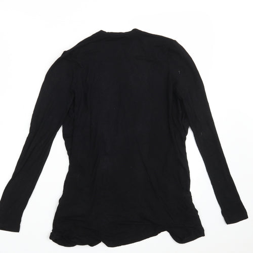 New Look Womens Black V-Neck  Viscose Wrap Jumper Size 8