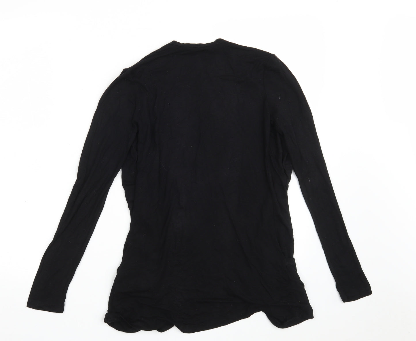 New Look Womens Black V-Neck  Viscose Wrap Jumper Size 8