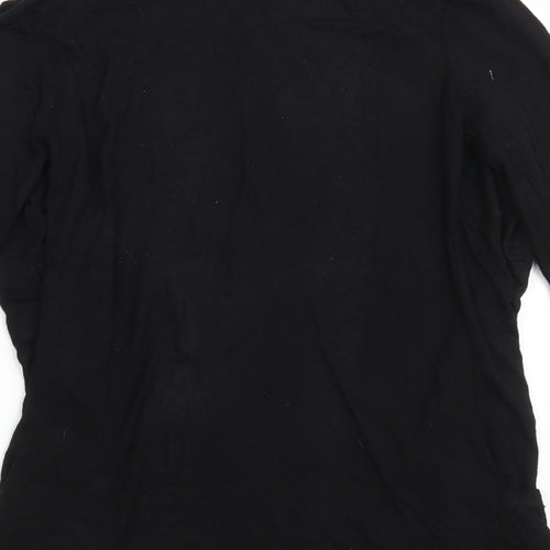 New Look Womens Black V-Neck  Viscose Wrap Jumper Size 8