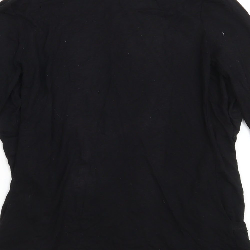 New Look Womens Black V-Neck  Viscose Wrap Jumper Size 8
