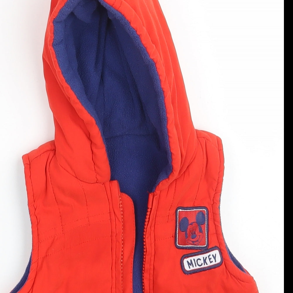 George Boys Orange   Gilet Jacket Size 9-12 Months   Zip