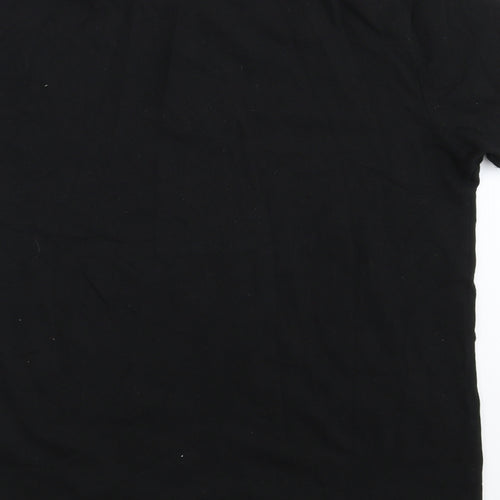 Peacocks Mens Black  100% Cotton  Polo Size L Collared Button