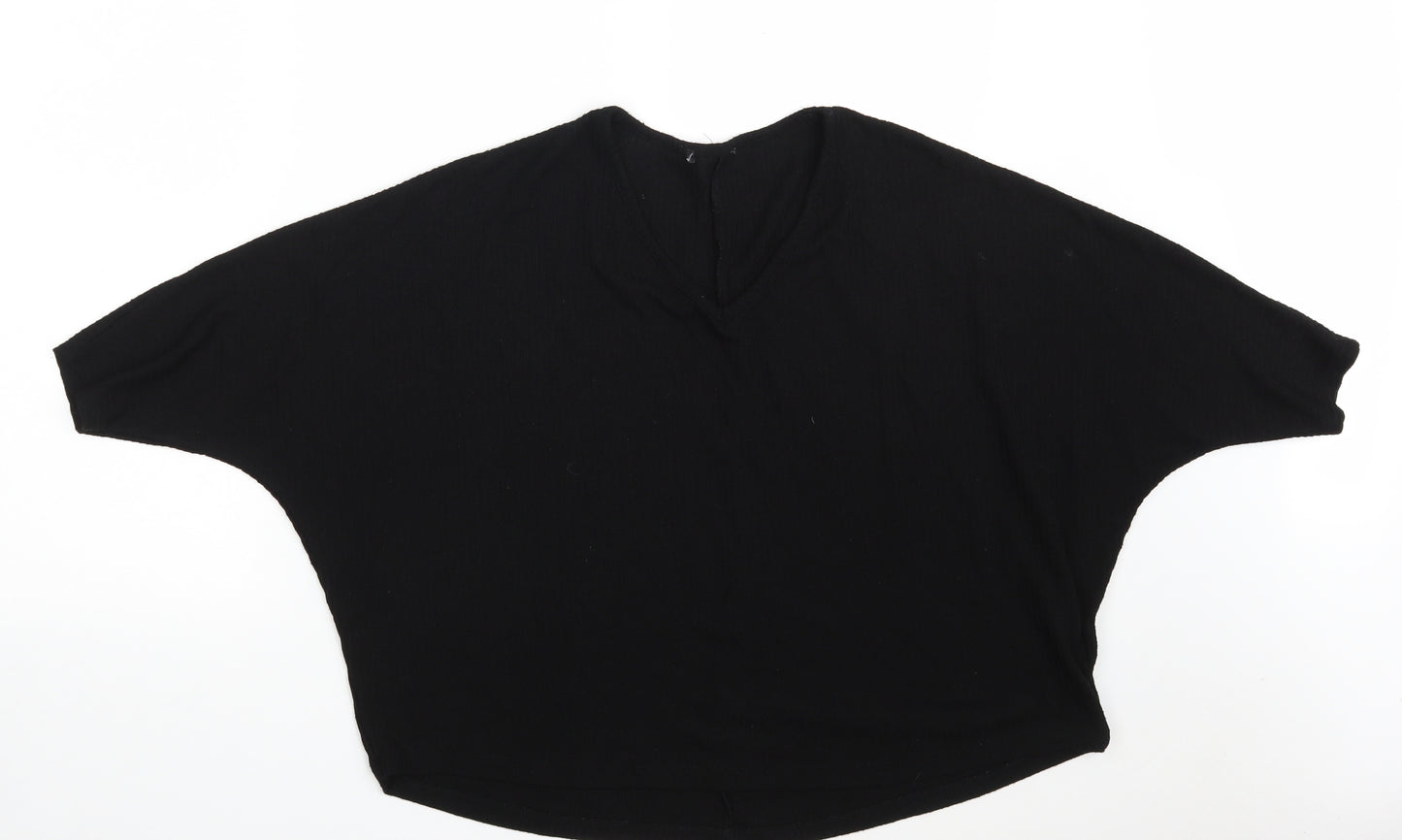 New Look Womens Black  Viscose Pullover Sweatshirt Size M