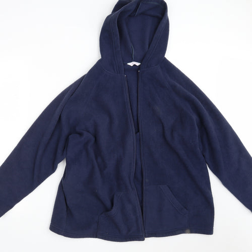 Casual Comfort Womens Blue Collared  Polyester Full Zip Jumper Size 20