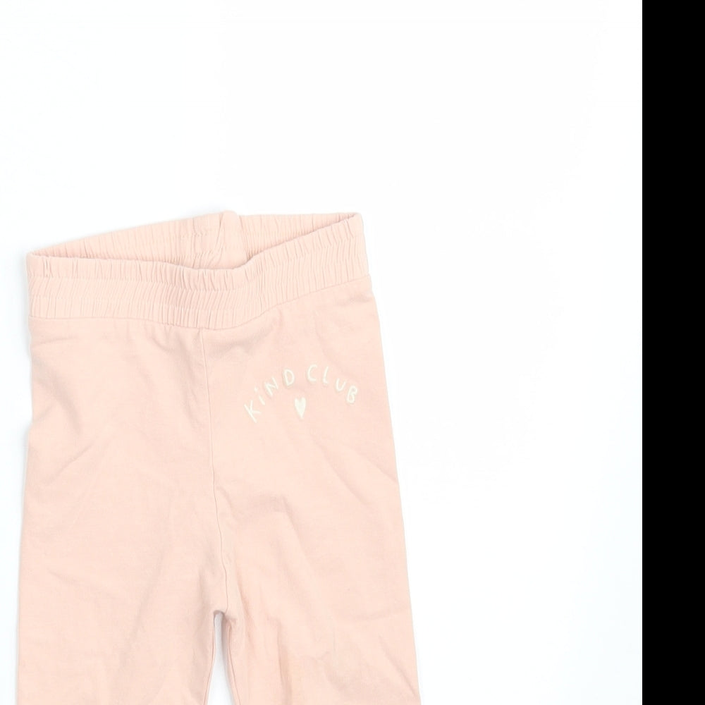 George Girls Pink  Cotton Jegging Trousers Size 2-3 Years  Slim  - Waist 18in; Inside  leg 11in