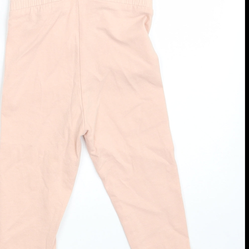 George Girls Pink  Cotton Jegging Trousers Size 2-3 Years  Slim  - Waist 18in; Inside  leg 11in