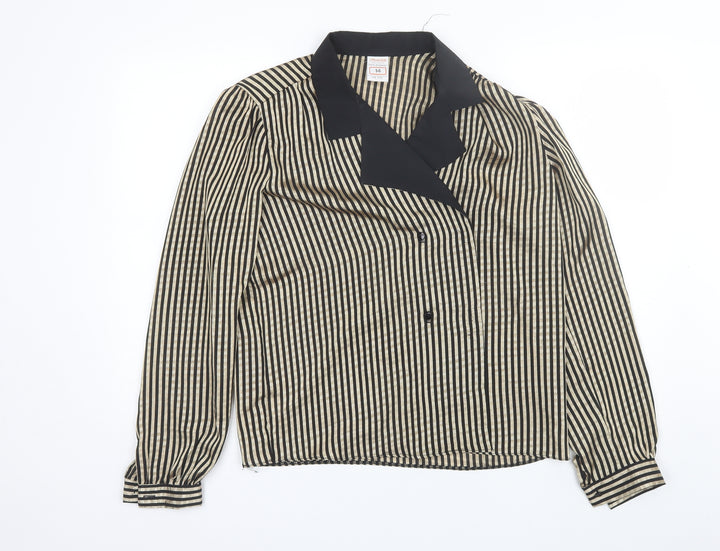 Littlewoods Womens Black Striped  Jacket  Size 14