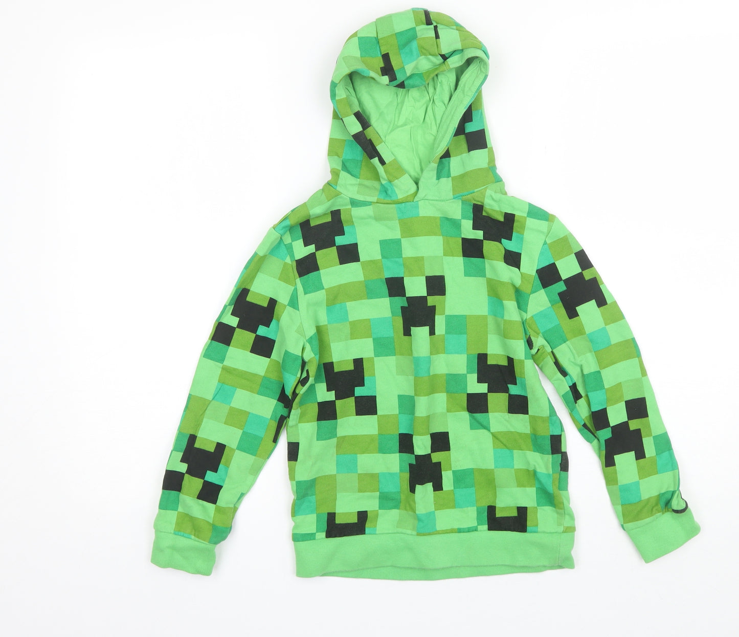 Primark Boys Green  Cotton Pullover Hoodie Size 8-9 Years