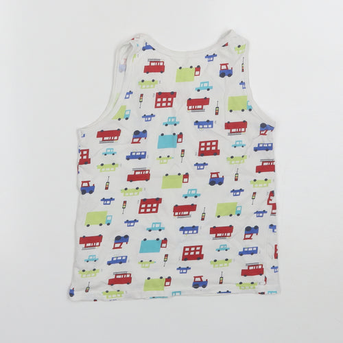 George Boys White  Cotton Basic Tank Size 7-8 Years Round Neck