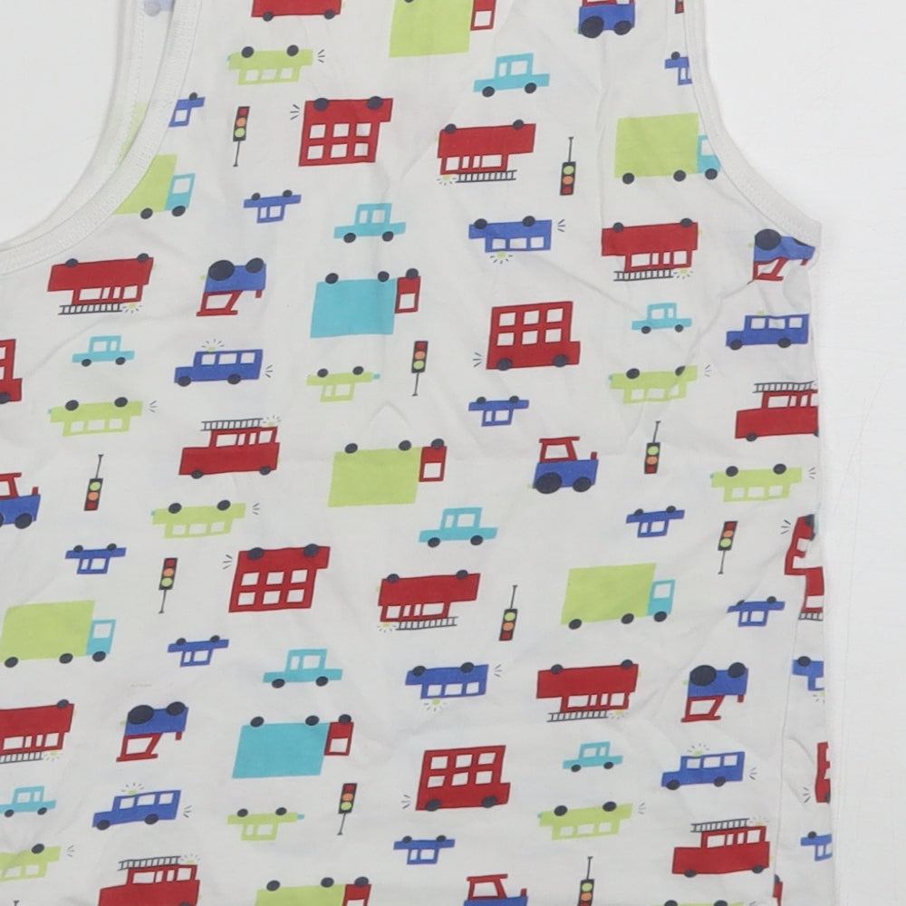 George Boys White  Cotton Basic Tank Size 7-8 Years Round Neck