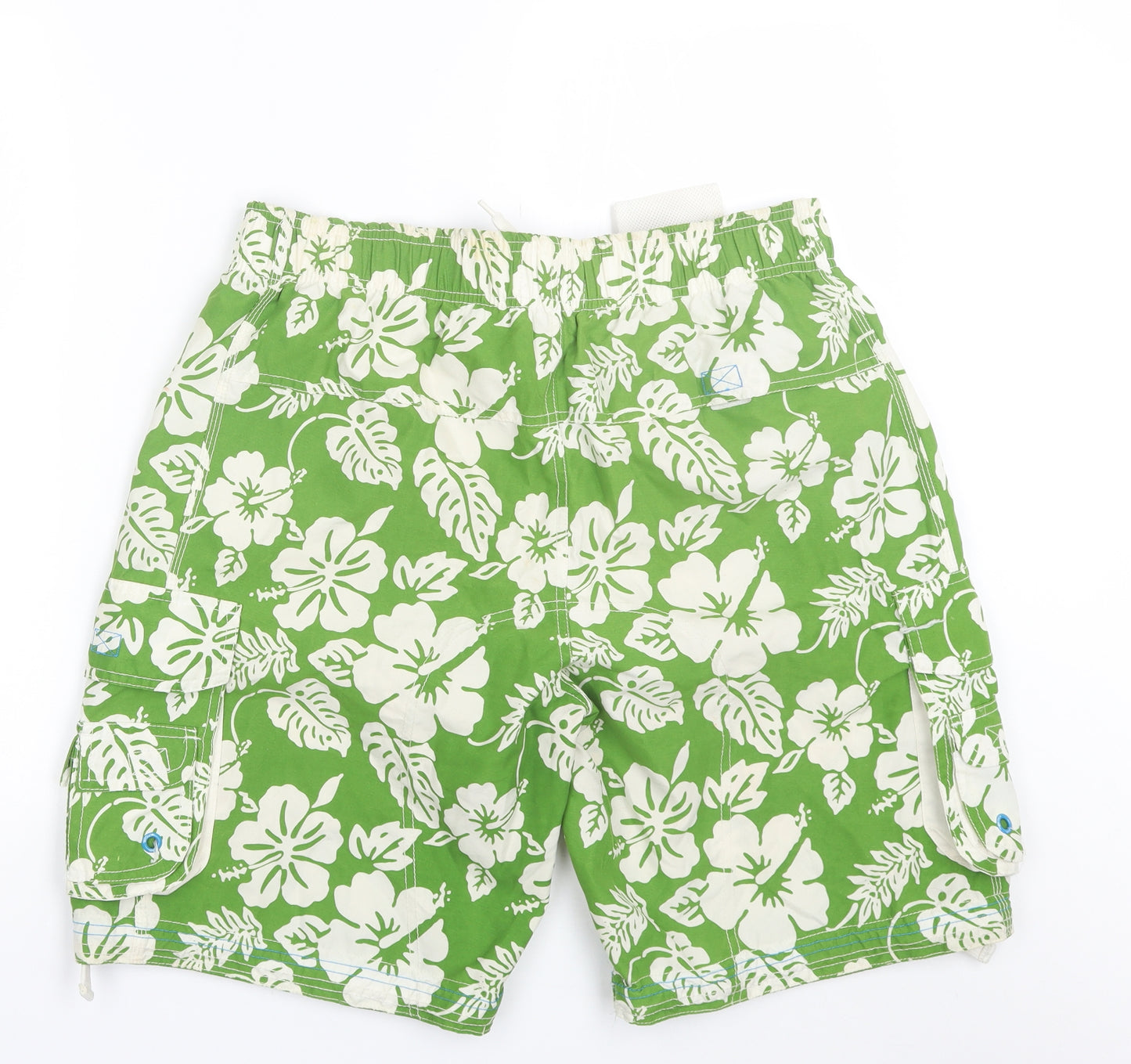 Defecto Surf Mens Green Floral Polyester Bermuda Shorts Size L L9 in Regular
