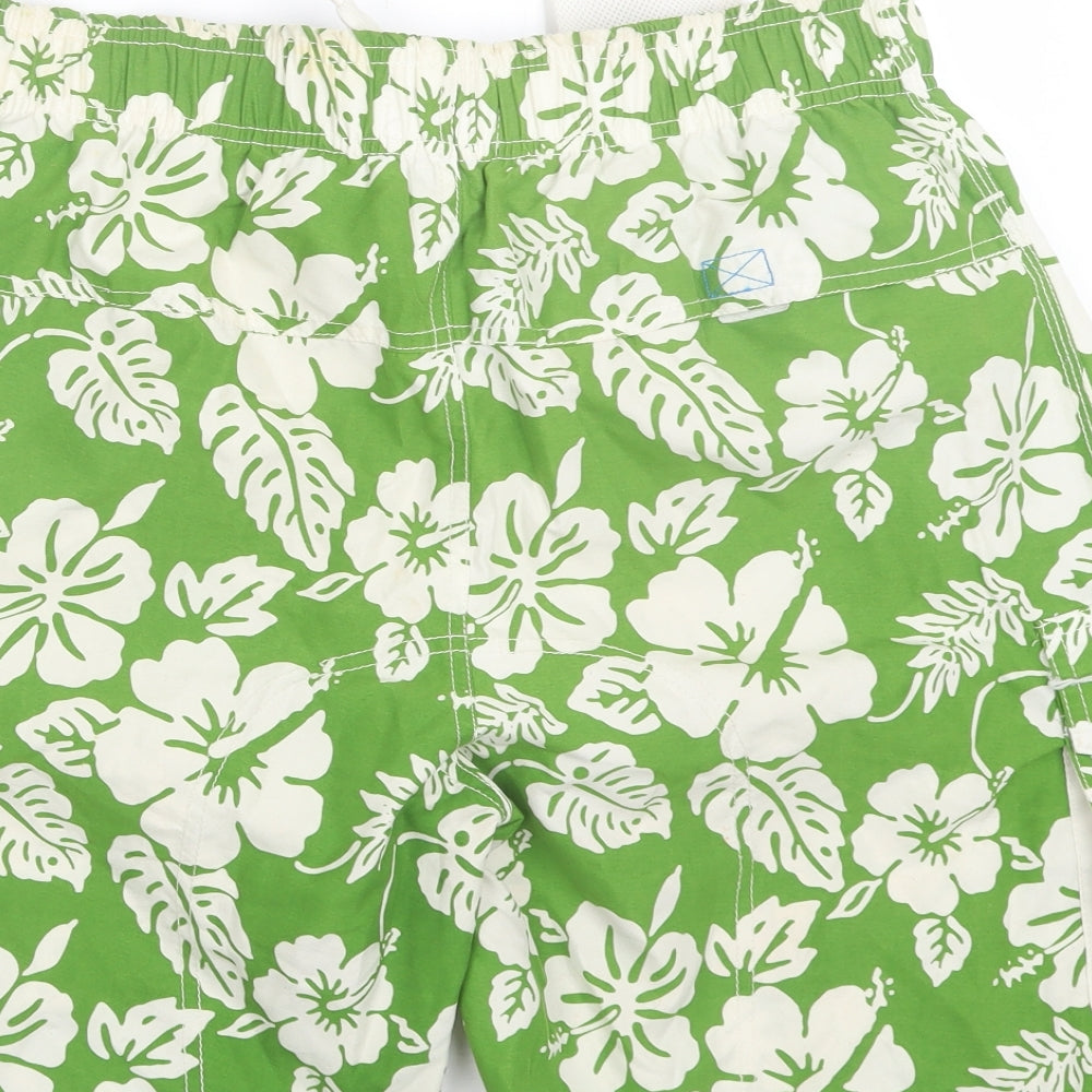 Defecto Surf Mens Green Floral Polyester Bermuda Shorts Size L L9 in Regular