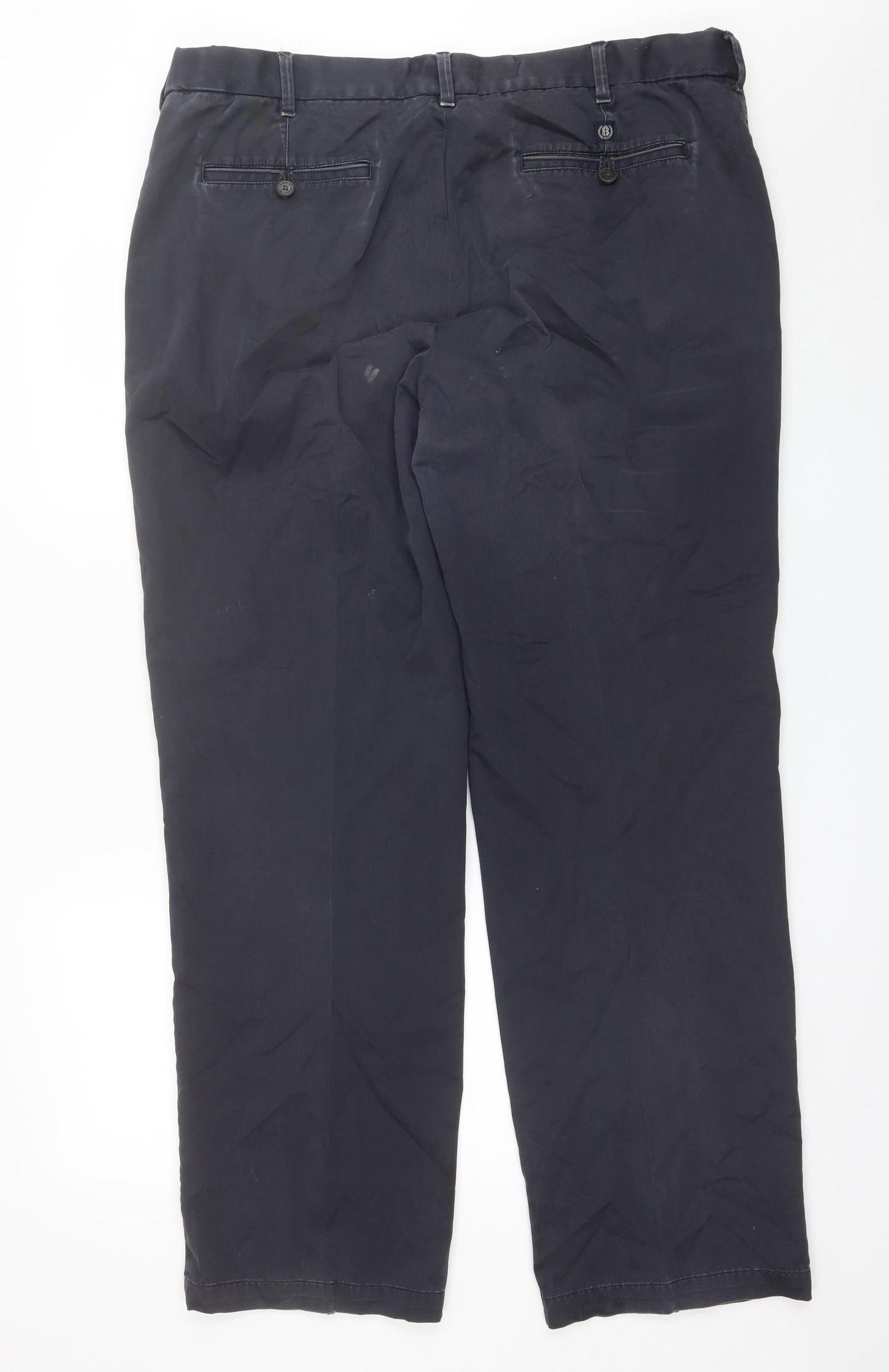 Marks and Spencer Mens Blue  Cotton Chino Trousers Size 40 L31 in Regular