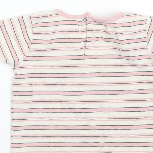 Disney Baby Pink Striped Polyester Basic T-Shirt Size 12-18 Months Round Neck  - Minnie mouse