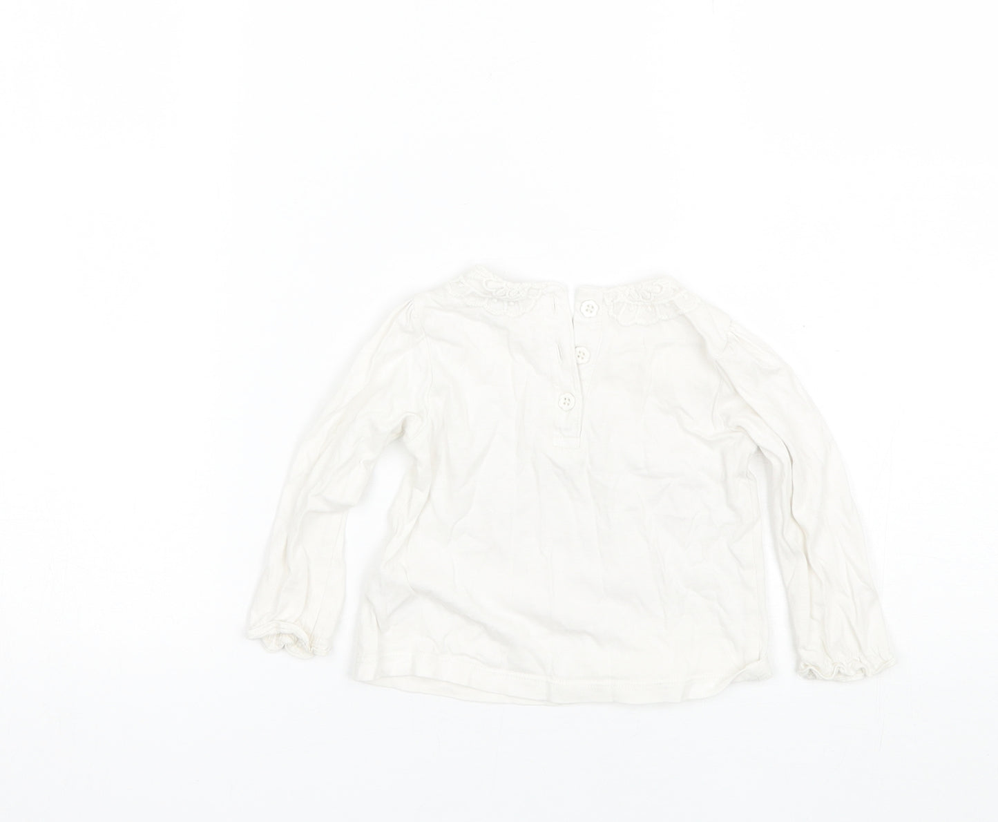 TU Baby White  Cotton Basic T-Shirt Size 6-9 Months Round Neck  - Daddy's girl