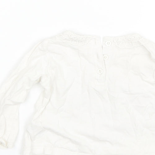 TU Baby White  Cotton Basic T-Shirt Size 6-9 Months Round Neck  - Daddy's girl