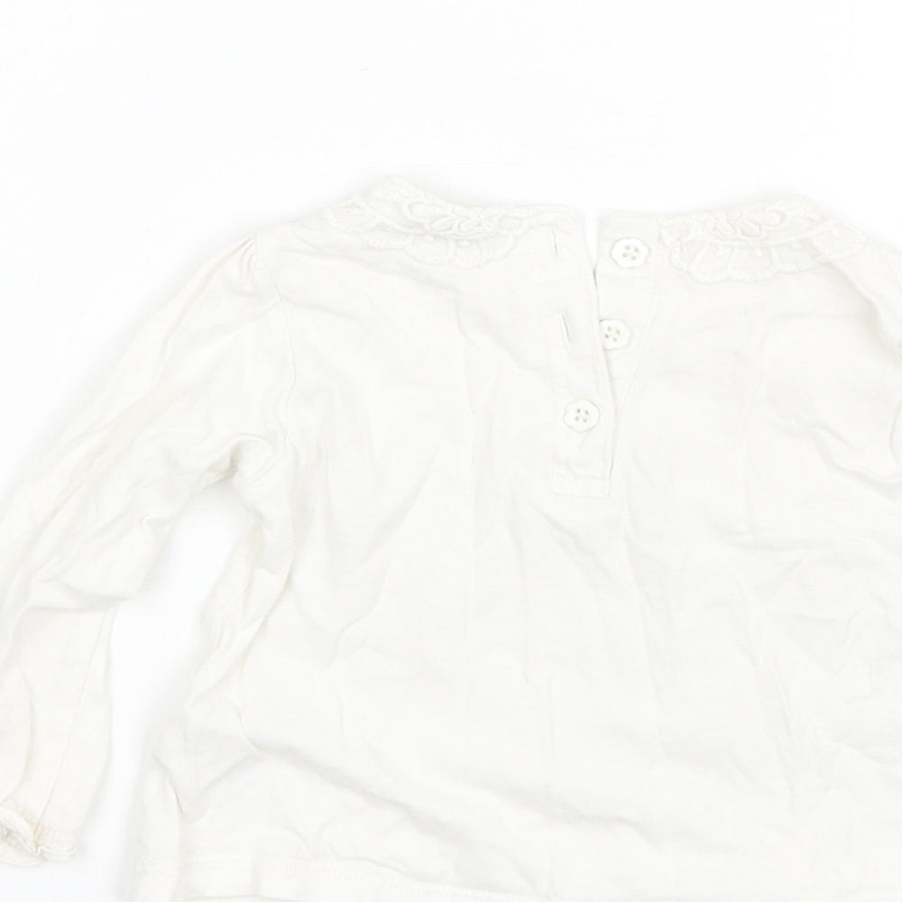 TU Baby White  Cotton Basic T-Shirt Size 6-9 Months Round Neck  - Daddy's girl
