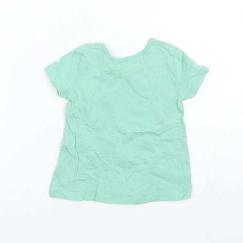 George Baby Green  Cotton Basic T-Shirt Size 6-9 Months Round Neck